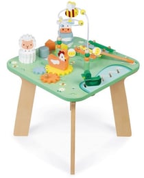 Table d'activités en bois jolie prairie - janod - j05327 - jouets éveil bébé
