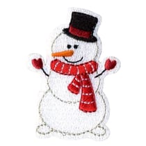 Ecusson bonhomme de neige avec écharpe 4cmx5.7cm