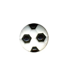 Lot de 6 boutons en forme de ballon de Foot couleur Noir 1,2cm