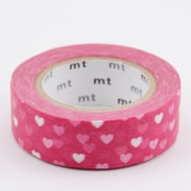 Masking tape - Nuée de coeurs rose - 7 m x 15mm