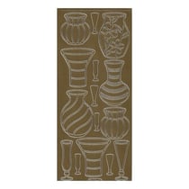 1 planche de stickers autocollants peel off doré VASE 1049