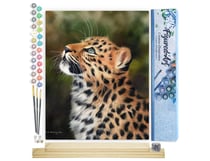 Peinture par Numéro Figured'Art - Leopard curieux - Kit de Loisir Créatif DIY Numéro d'Art Complet - 40x50cm toile roulée + châssis en bois à monter