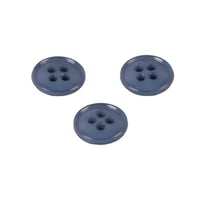 Lot de 3 boutons 4 trous nylon recylé bleu roi 11mm