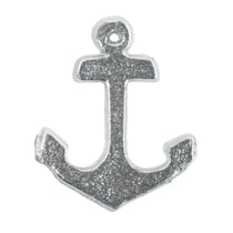 Motif de cire: Ancre, plat, argent, 2,5x3cm, 2 pces