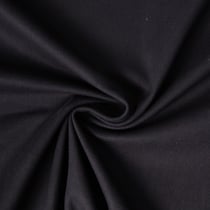 Tissu Coton Sergé légèrement extensible uni Noir