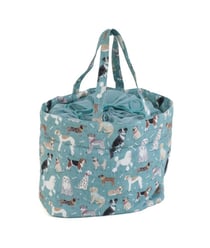 Sac de rangement à cordon motif Chiens - 18x32x34cm - Distrifil Ecru