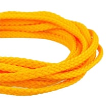 Bobine 50m Cordon damier polyester 5mm jaune or
