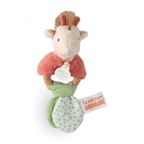 Doudou girafe - hochet en bois