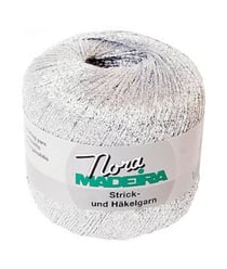 Fil à crocheter et à tricoter métallisé Nora Madeira - 25GR 342 Gris Argent