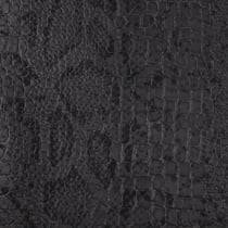 Tissu Simili cuir Croco snake Noir mat sur fond Noir