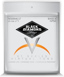 Black Diamond® Nickel Naturel NPS8 Long Scale 45/100 - Cordes pour Basse