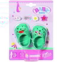 BABY born 43cm Chaussures de vacances vertes avec 6 motifs à clipser