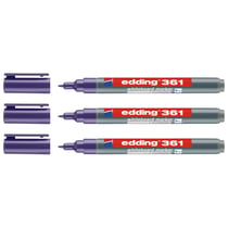 Lot de 3 marqueurs pour tableaux blancs - EDDING - Pointe fine 1 mm - Violet