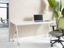 Bureau pliable Panneau de particules mélaminé (MFC) Blanc BENDI - Beliani