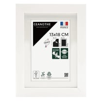 Cadre photo 13x18 cm Milan blanc  avec passe-partout 10x15 cm