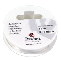 Fil perlon, ø 0,3mm, indéchir.4kg, charge susp.700g, roul.55m