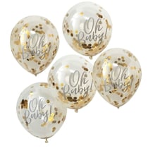 5 Ballons Confettis Oh Baby