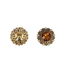 Lot de 6 boutons strass rouille