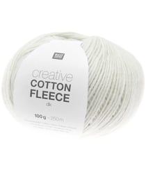 Pelote de coton Creative Cotton Fleece dk - 100 GR - Rico Design 001 Blanc