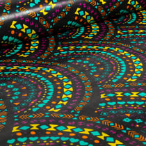 Tissu Wax africain n°  730 sur fond Noir