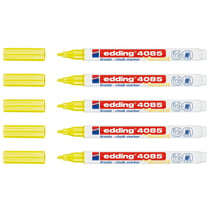 Marqueur craie liquide EDDING - Jaune fluo - Pointe ronde 1-2 mm - Lot de 5
