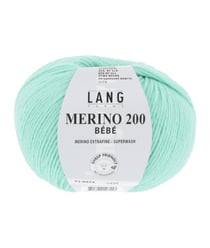 Pelote de laine à tricoter pour layette MERINO 200 BEBE - Lang Yarns 373 Vert