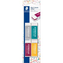 Lot de 4 gommes - Plastique - Assortiment de couleurs - Staedtler - Mars Plastic Colour