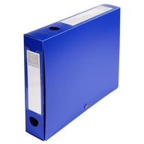 Boite de classement à pression Dos 60mm polypropylène 7/10e Opaque - A4 - Bleu - x 10 - Exacompta