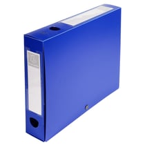 Boite de classement à pression Dos 60mm polypropylène 7/10e Opaque - A4 - Bleu - x 10 - Exacompta