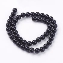 Fil de 60 perles ronde pierre naturelle fabrication bijoux ONYX NOIR 6 MM