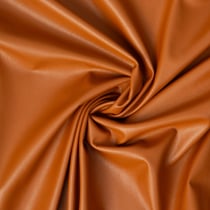 Tissu Simili cuir souple envers velours ras uni Terracotta