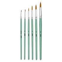 6 pinceaux - Rond - Acrylique fluide - N°000 N°0 N°2 N°4 N°6 N°8 - Manche court - Pébéo
