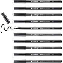 Lot de 10 feutres de coloriage pointe ronde moyenne - EDDING - Noir - 1300 - 2 mm