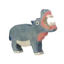 Figurine Holtztiger Hippopotame gueule ouverte