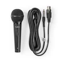 Nedis Microphone Cardioïde Filaire avec Câble Détachable et Interrupteur Noir