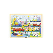 Puzzle en bois 48 pièces – Transports urbains – Viga Toys