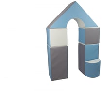 Petit Château - Lot de 11 blocs en mousse pour le jeu blanc, bleu clair, gris