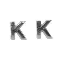 Lettres en cire - K - , argent, 9mm, 2 pces