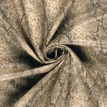 Tissu Simili cuir souple Snake sur fond Beige