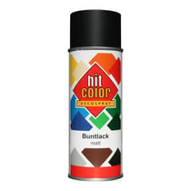 Spray de peinture - Noir - Mat - RAL9005 - Décoration - Tous supports - Hit Color - 400ml