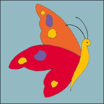 LUC - Kit canevas Soudan Papillon 25x25cm