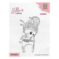 Tampon transparent scrapbooking Nellie's choice GIRAFE DE NOEL 027