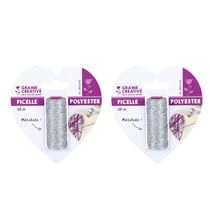2 bobines de ficelle métallisée argent 25 m
