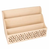 Range-courrier fleurs en bois - 28 x 13,7 x 18 cm