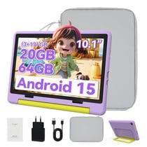 Tablette enfants KOTSREN Android 15 IPS Violet 64 Go 10,1 pouces