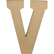 Support en papier mâché - Lettre V - DÉCOPATCH - 20 cm - Brun
