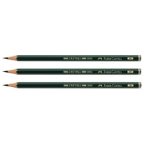 Crayon graphite Faber-Castell 9000 - Hexagonal - Mine 2 mm - Dureté 8B - Lot de 3