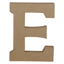 Support en papier mâché - M00185 - Lettre majuscule E - 15 x 2,5 x 20 cm