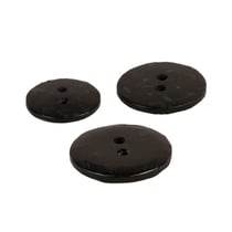 Bouton rond bouteilles recyclées 2 trous noir