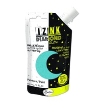 Peinture tous supports - Pailletée et phosphorescente - Bleu ciel - 60ml - IZINK - Diamond glow